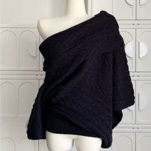 Elegant Black Off-Shoulder Sweater